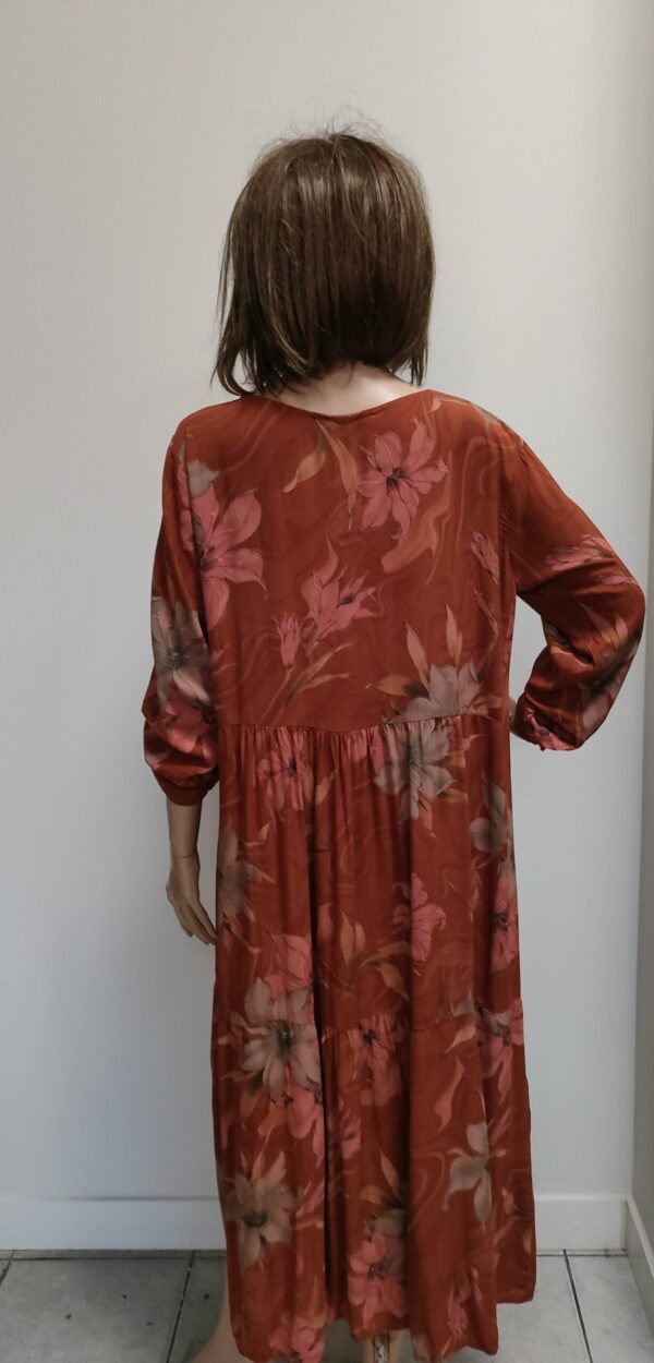 Sukienka ruda w kwiaty Unisono