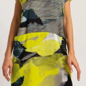 Trapezowa sukienka -neonowy wzór