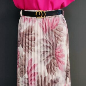 Spódnica plisowana w kolorowe piórka