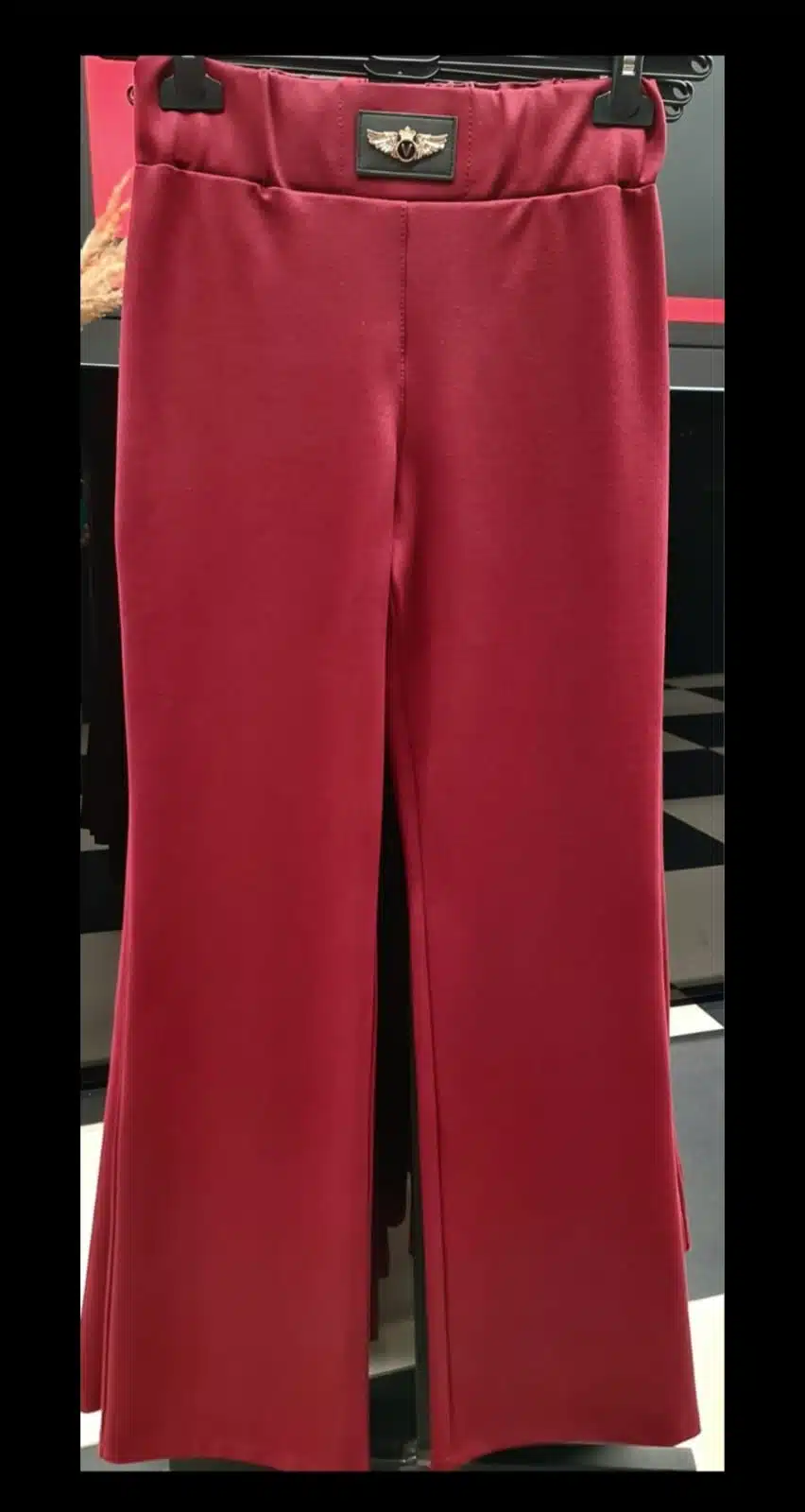 Spodnie dzianinowe bordowe