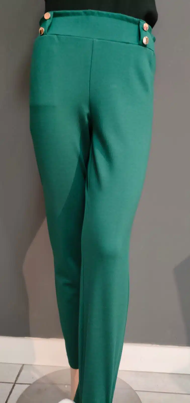 Spodnie zielone wysoki stan De Fitto