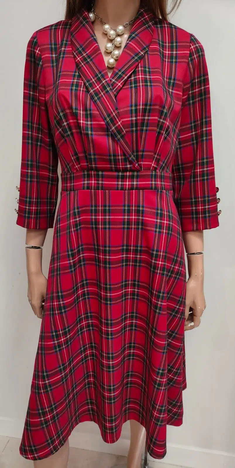 Sukienka świąteczna w krateczkę