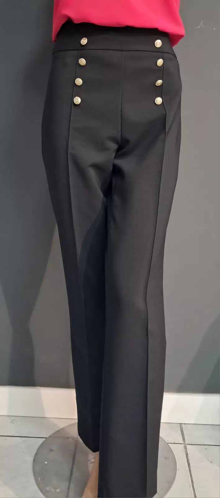 Spodnie czarne wysoki stan De Fitto