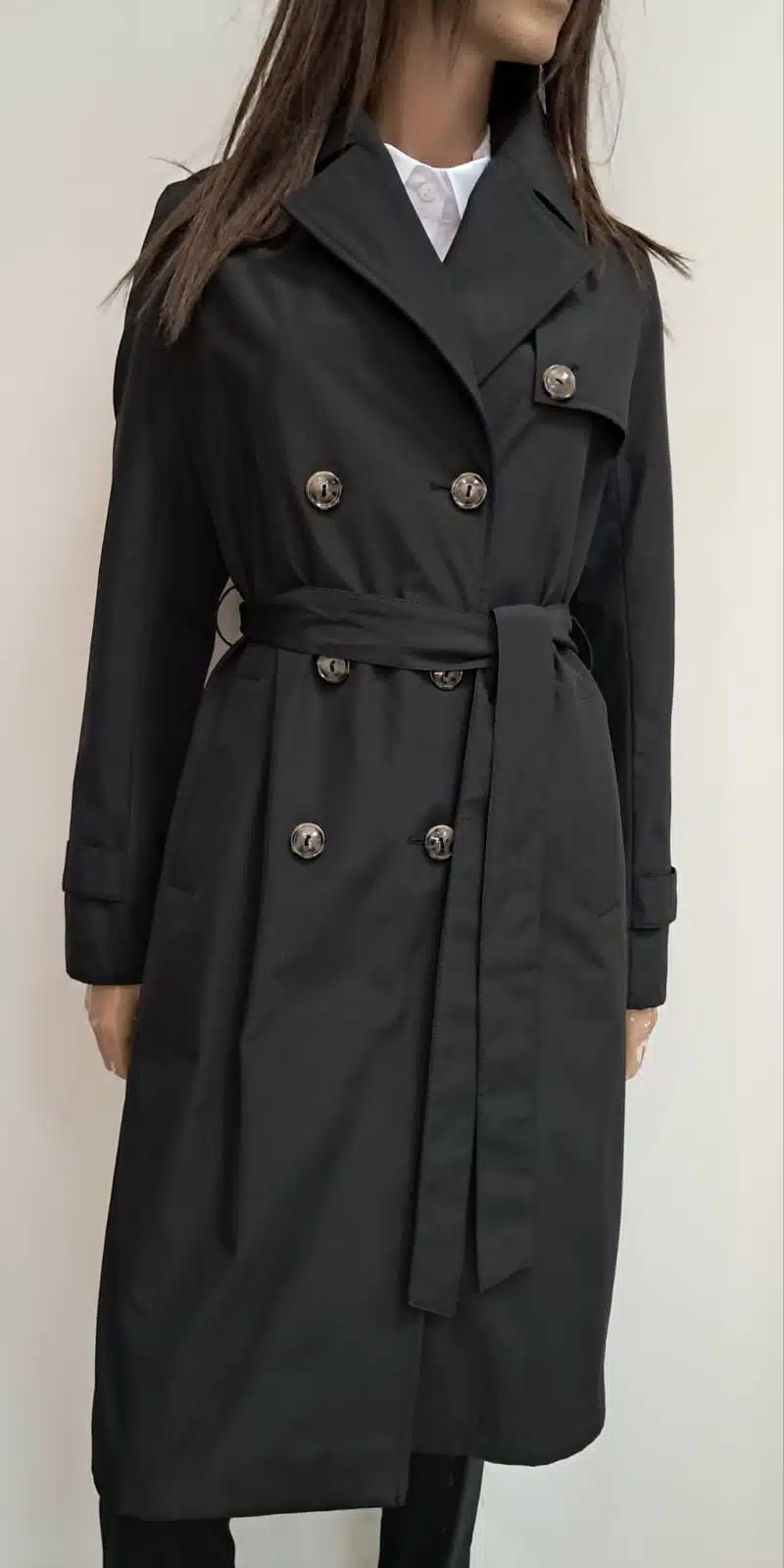 Płaszcz prochowiec czarny De Fitto