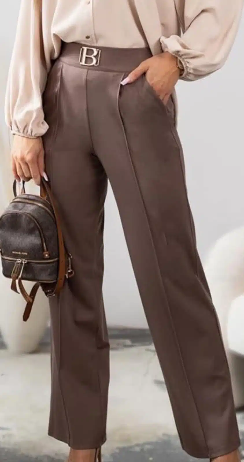 Spodnie dzianinowe kolor fango