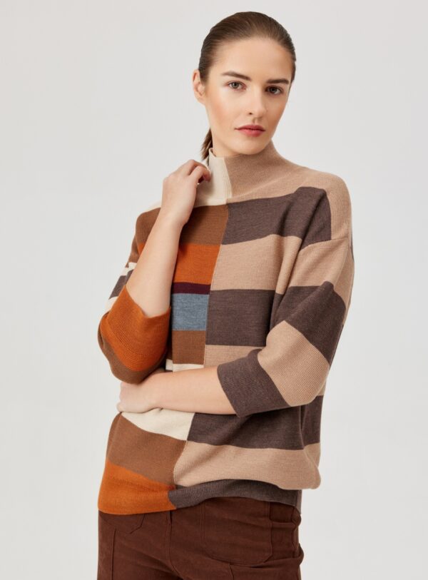Kolorowy sweter w pasy