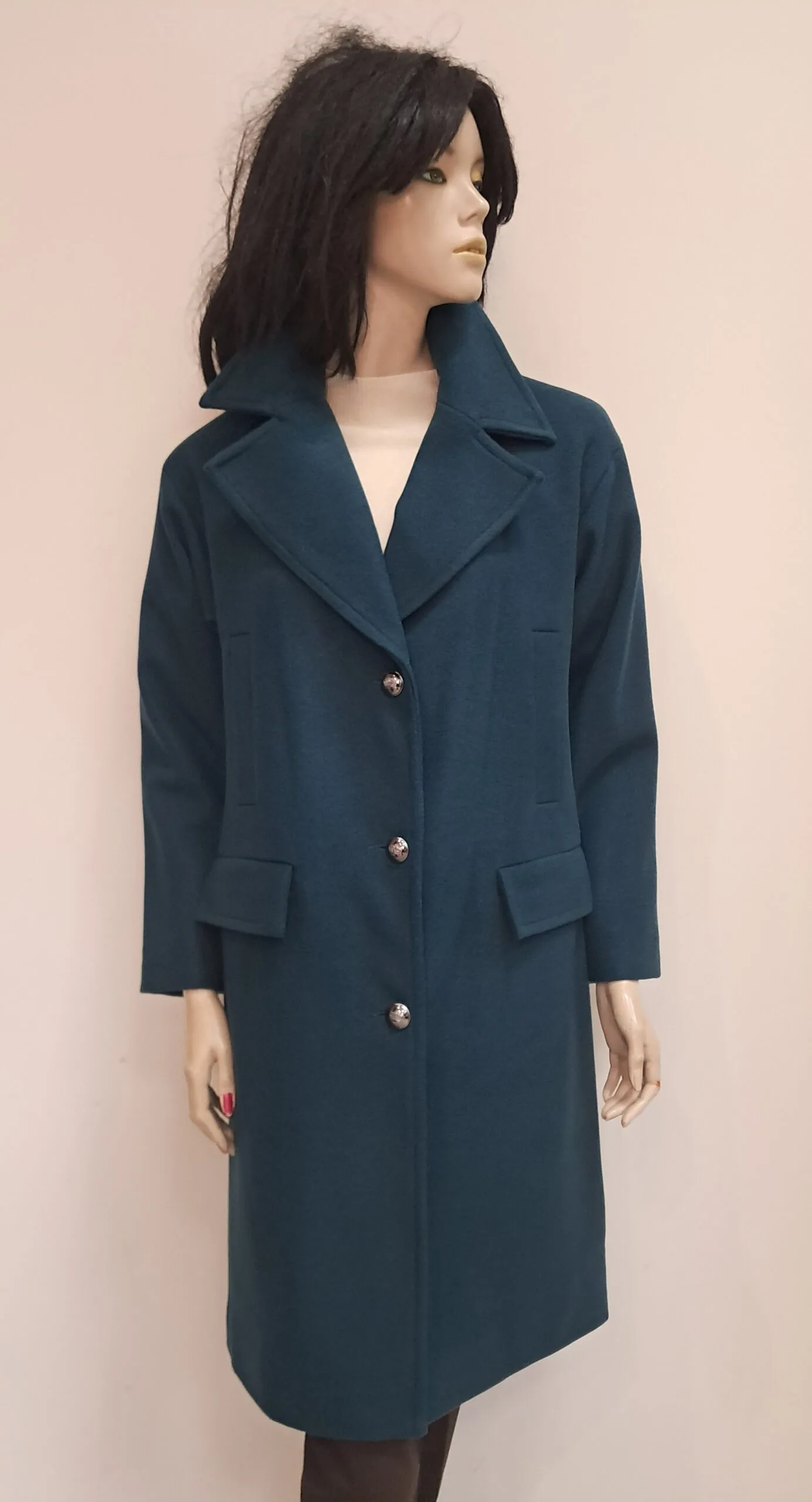 Płaszcz turkusowy De Fitto