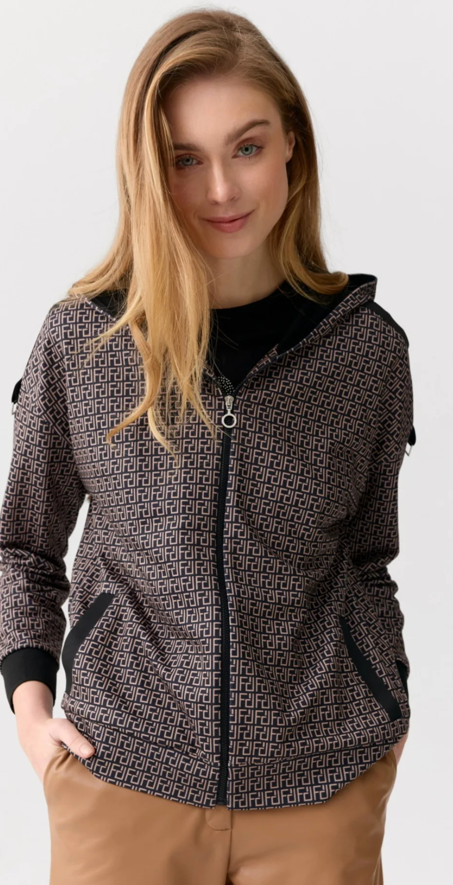 Bluza rozpinana FERIA z fantazyjnym printem