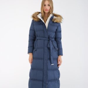 Dłuższa pikowana kurtka z kapturem