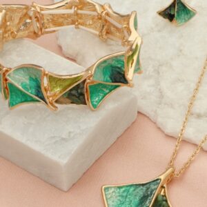 Zestaw biżuterii artystycznej – 3 częściowy z efektem OMBRE