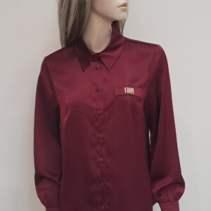 Koszula bordowa satynowa