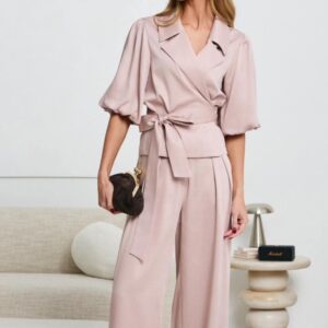 Elegancki komplet pudrowy róż