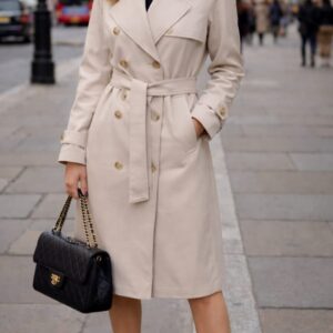 Płaszcz beżowy prochowiec De Fitto