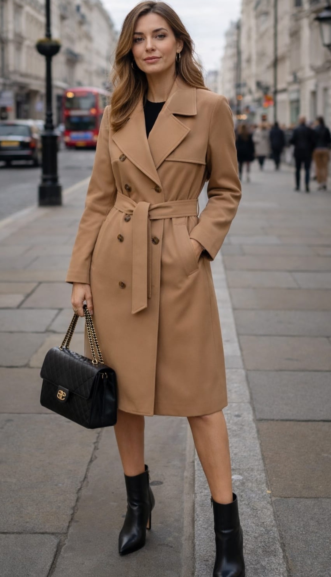 Płaszcz karmelowy prochowiec De Fitto