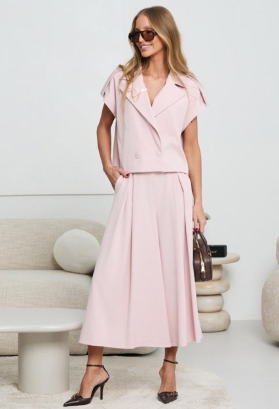 Kamizelka, kuloty jasny róż