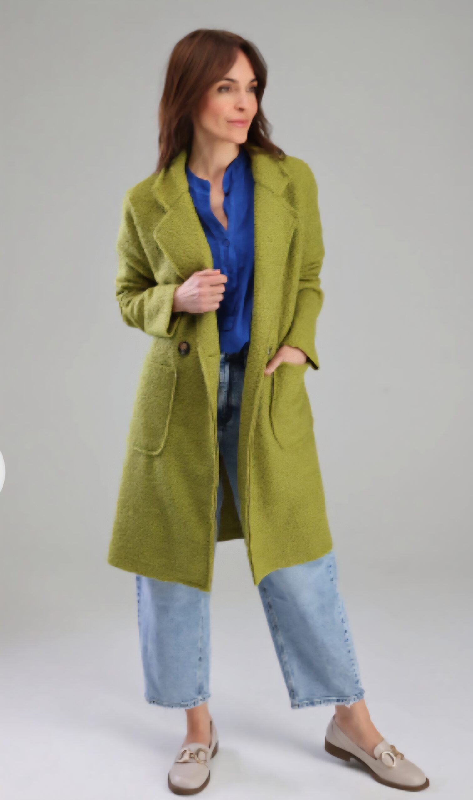 Miękki płaszcz na guzik