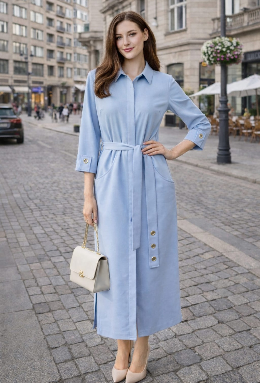 Sukienka niebieska De Fitto