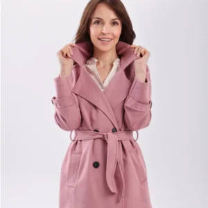 Płaszcz dwurzędowy z paskiem