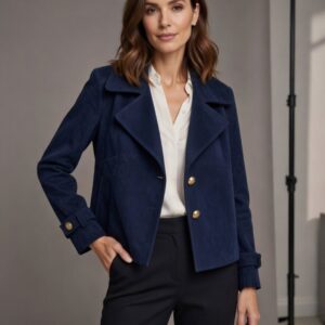 Zamszowa granatowa kurtka