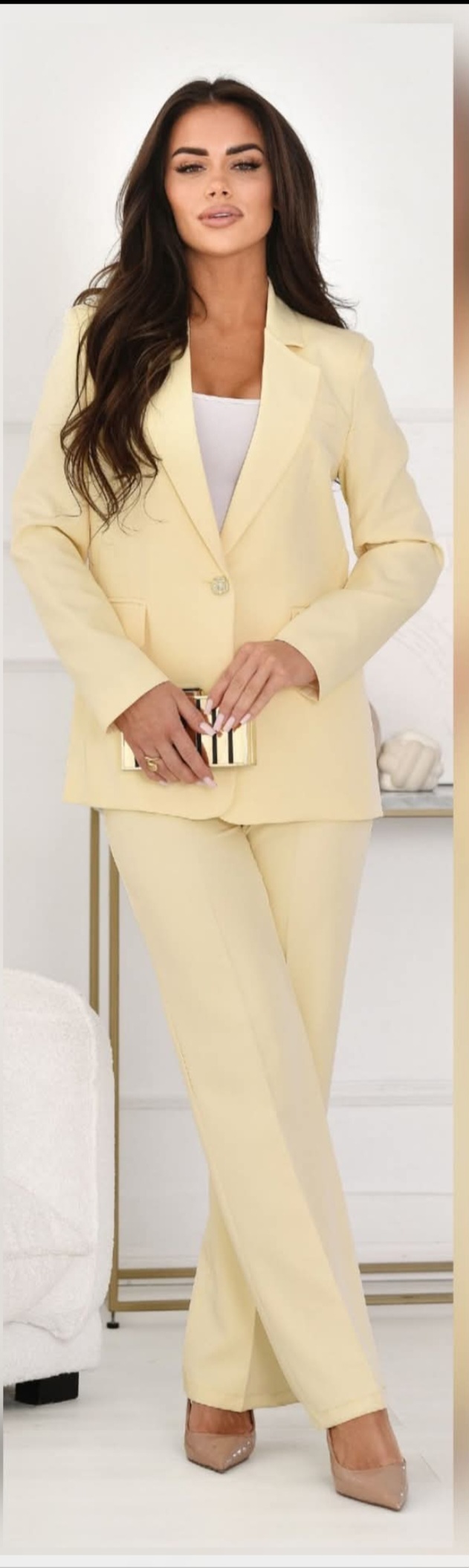 Elegancki komplet jaśniutko żółty