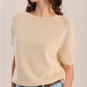 Beżowy bawełniany sweter