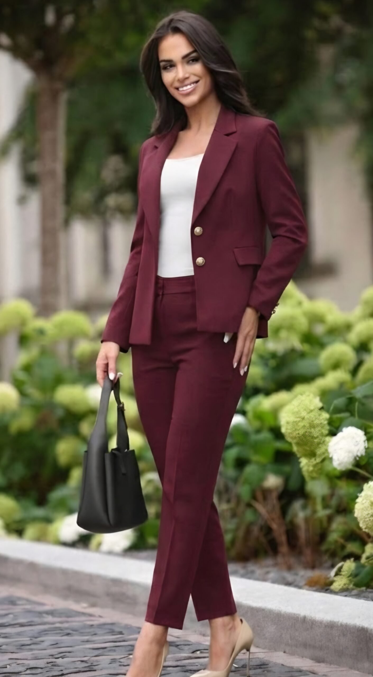 Komplet ciemne bordo
