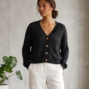 Sweter zapinany czarny