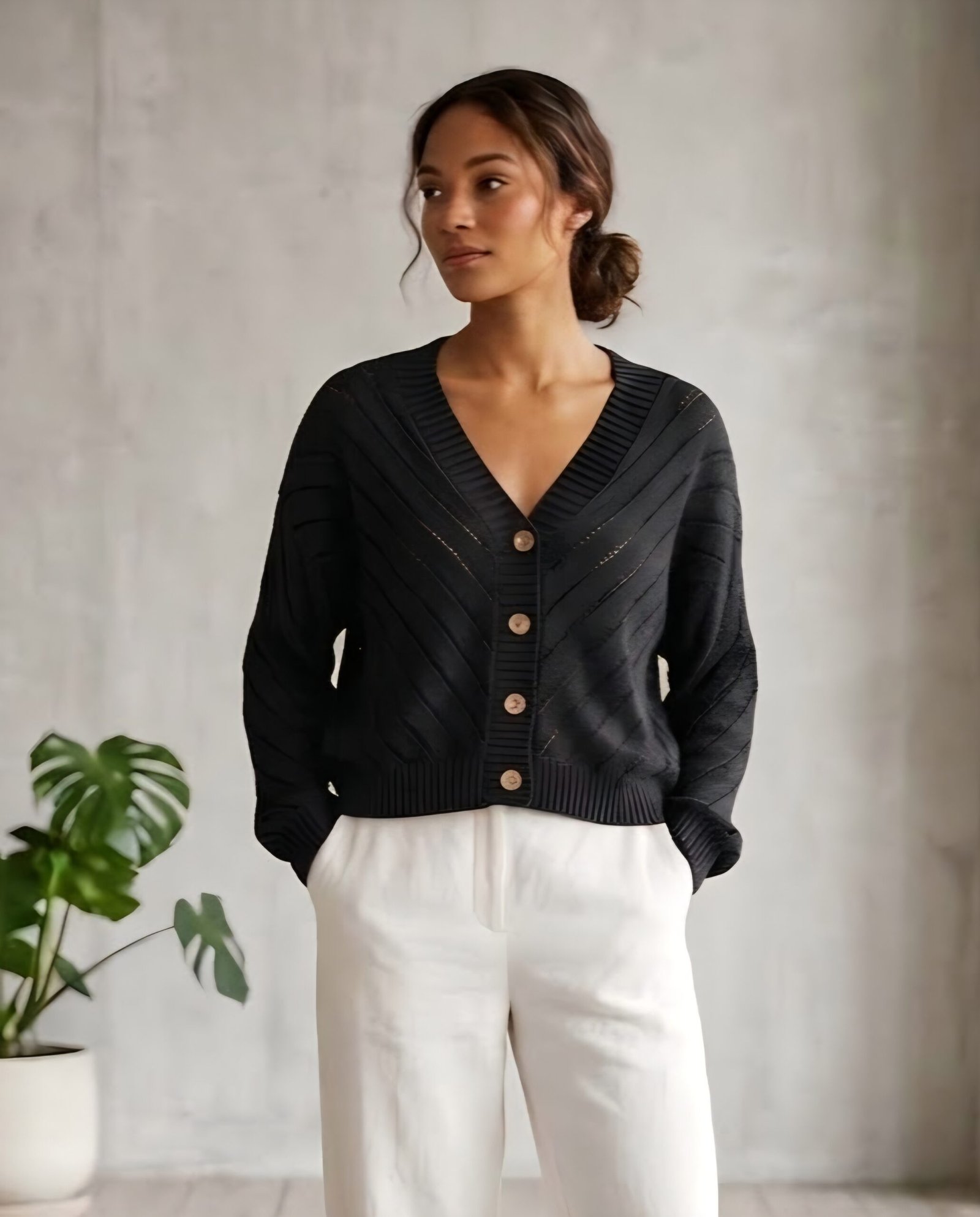 Sweter zapinany czarny